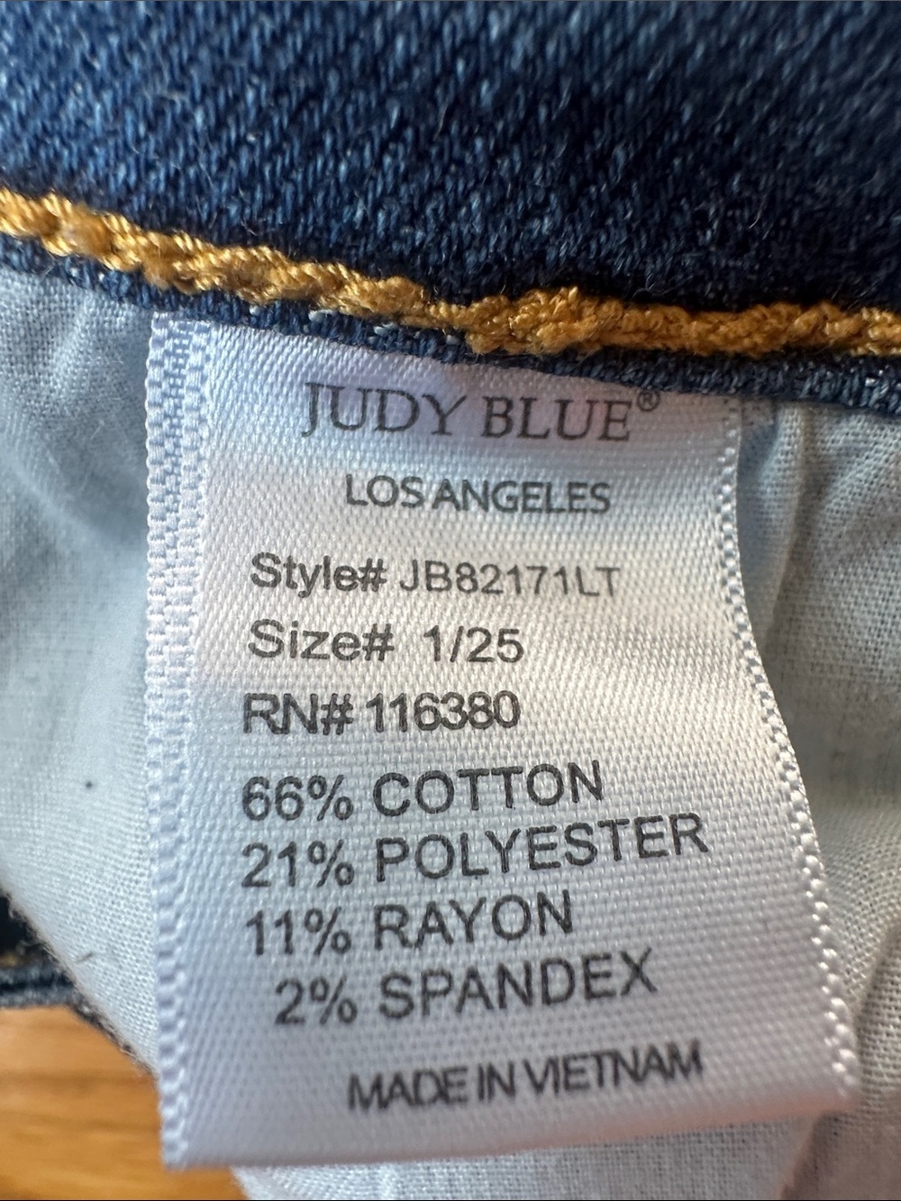 Judy Blue Dark Wash Button-Fly Distressed High-Rise Skinny Jeans - Picture 7 of 7